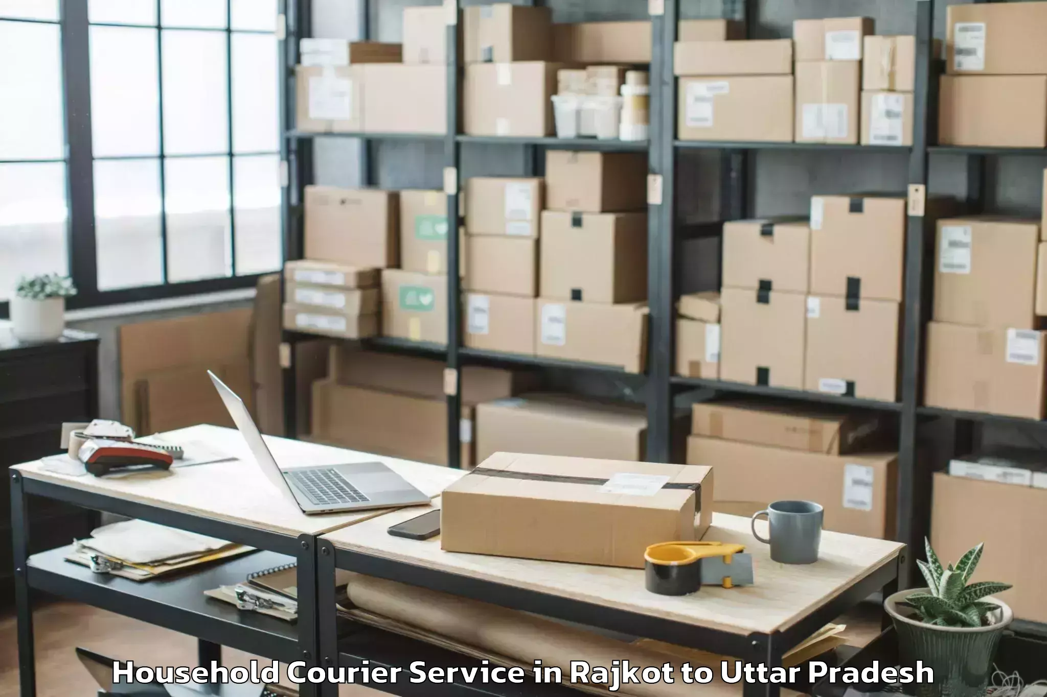 Get Rajkot to Iit Kanpur Household Courier